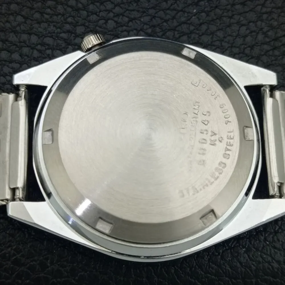 Vintage 1976 FCB Seiko Automatic Mens Silver Watch W/daydate & FCB accents